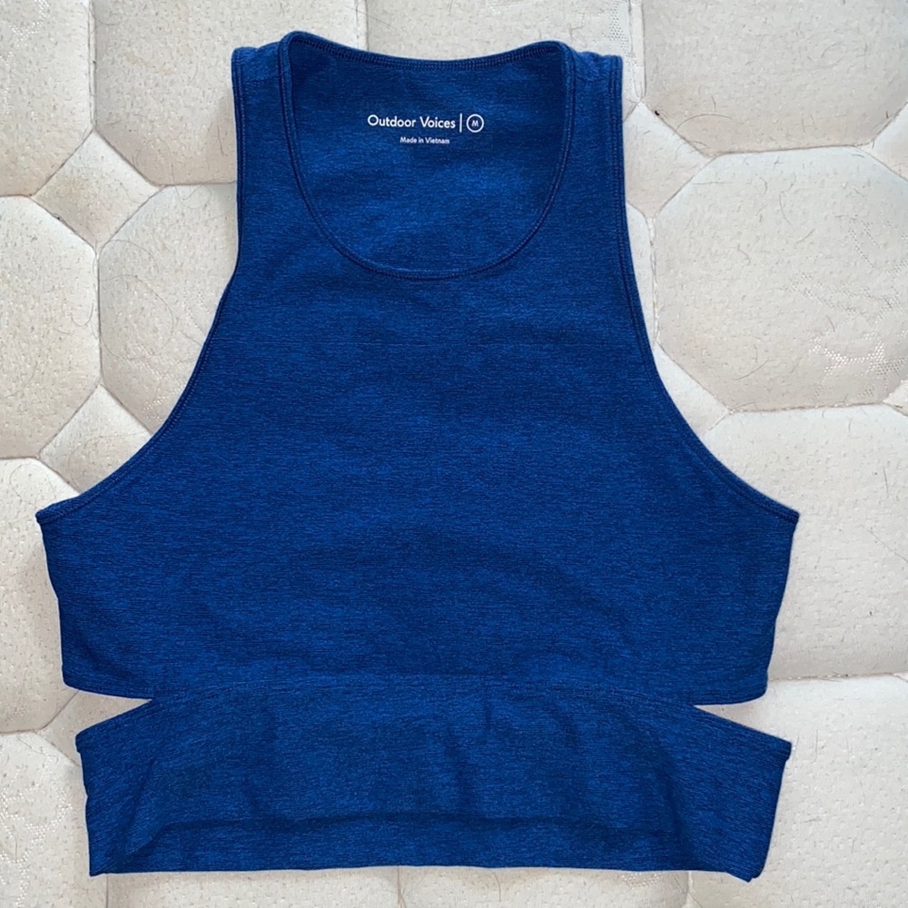 outdoor voices slash back crop top